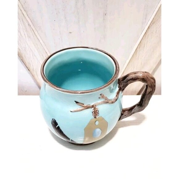 MWW Market Robin Bird Nest Egg Blue  Ceramic Easter Mug Branch Handle - Picture 4 of 5